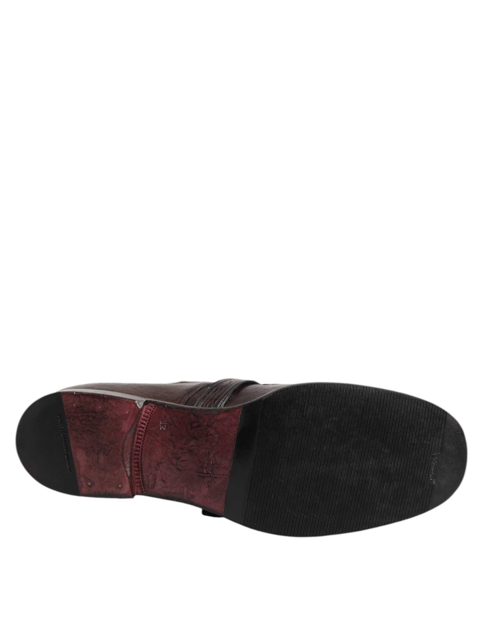 Dolce & Gabbana Braune Leder Monk Strap Formelle Derby Schuhe