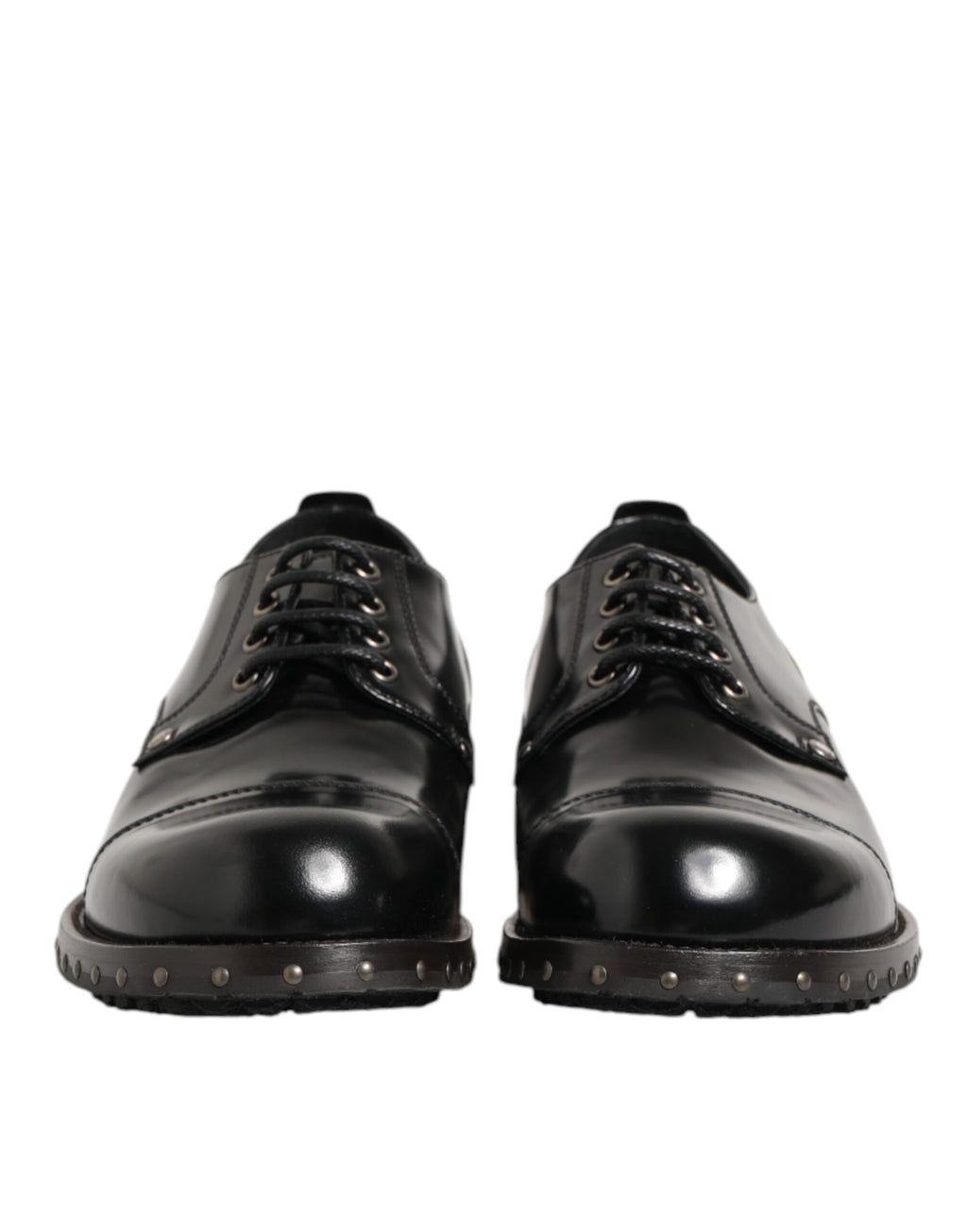 Dolce & Gabbana Schwarzes Leder beschlagene Männer formelle Derby Schuhe