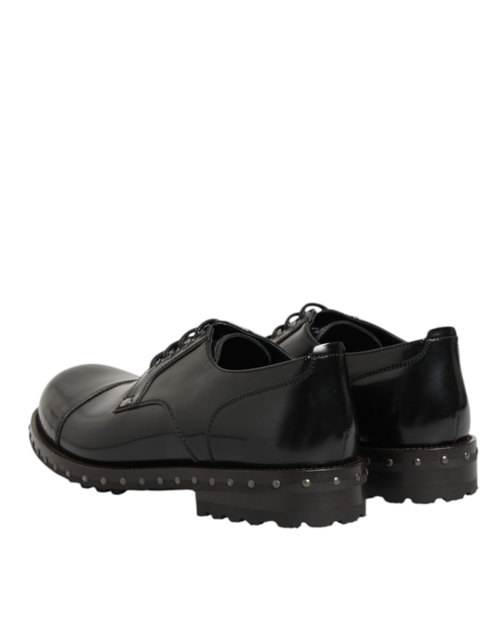 Dolce & Gabbana Schwarzes Leder beschlagene Männer formelle Derby Schuhe