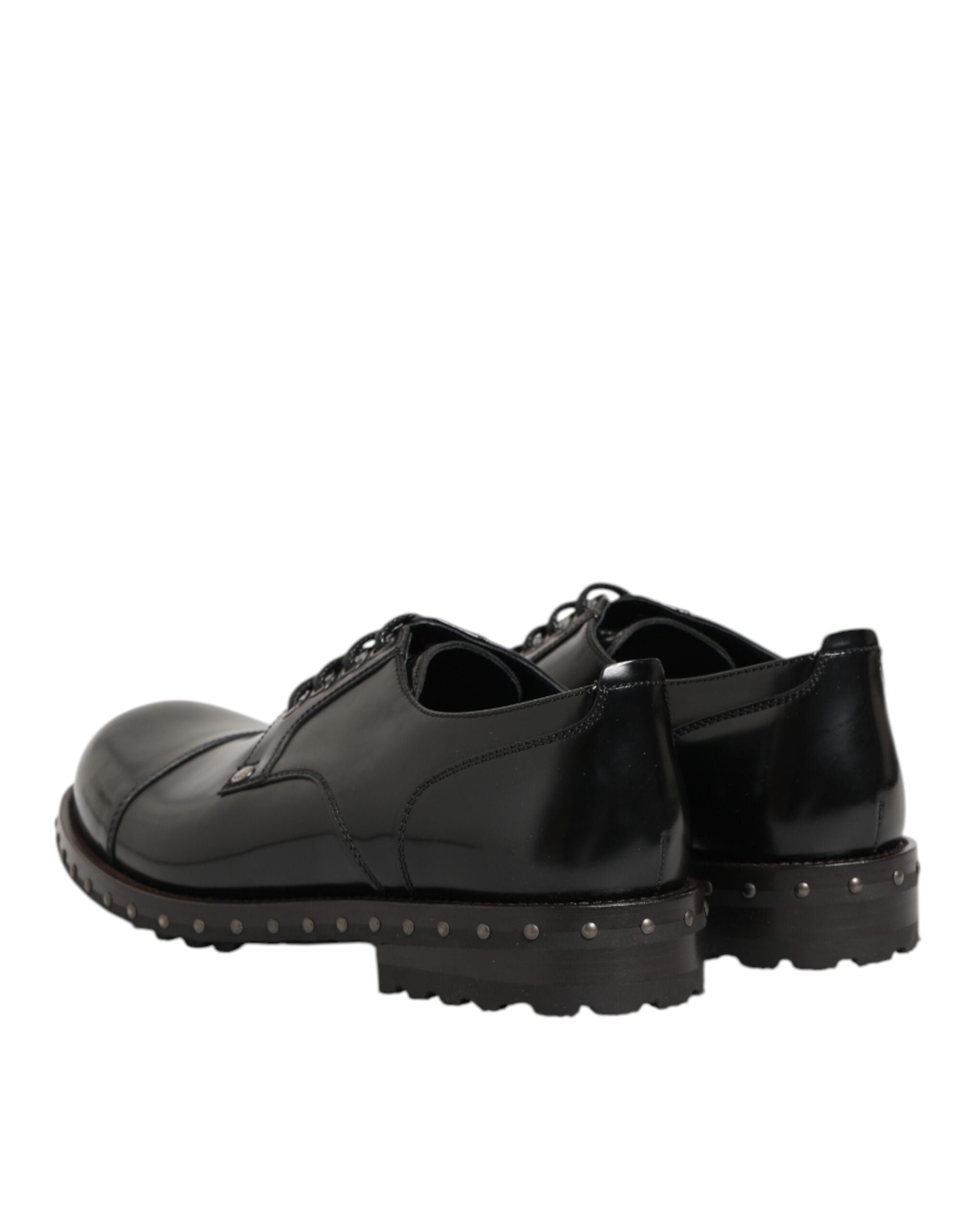 Dolce & Gabbana Schwarzes Leder beschlagene Männer formelle Derby Schuhe