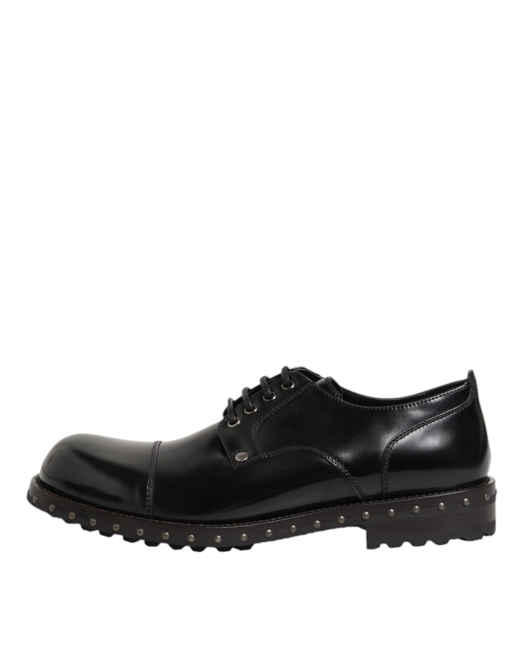 Dolce & Gabbana Schwarzes Leder beschlagene Männer formelle Derby Schuhe