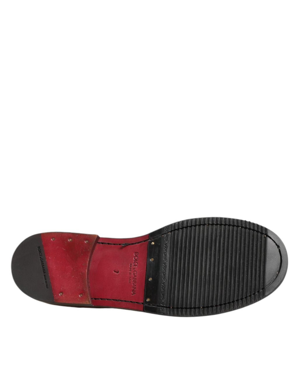 Dolce & Gabbana Braun Leder Logo Slip On Männer Kleid Schuhe