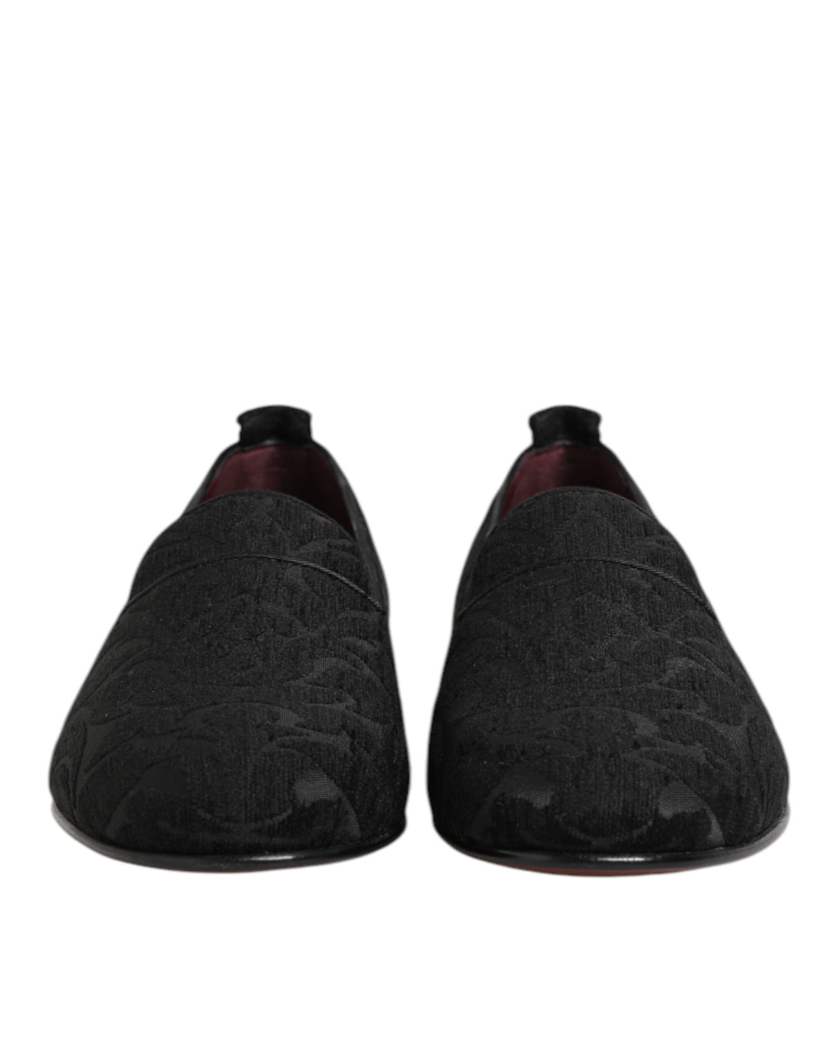 Dolce & Gabbana Schwarze Brokat-Slipper Herren Anzugschuhe