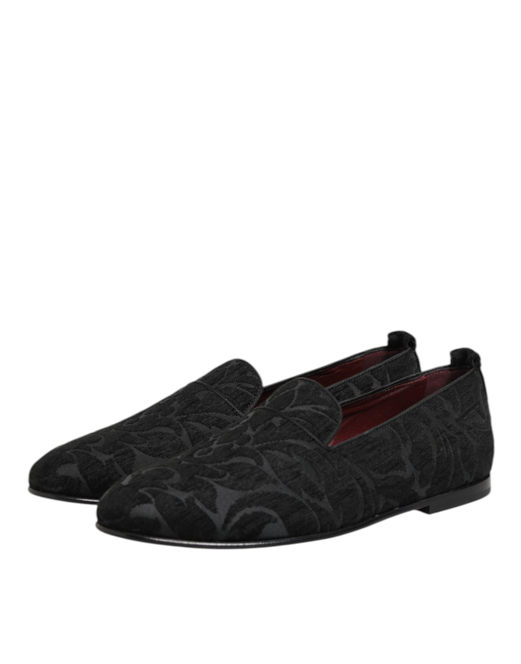 Dolce & Gabbana Schwarze Brokat-Slipper Herren Anzugschuhe