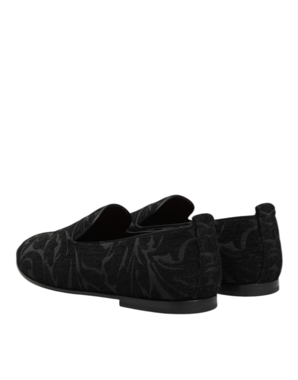 Dolce & Gabbana Schwarze Brokat-Slipper Herren Anzugschuhe