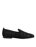 Dolce & Gabbana Schwarze Brokat-Slipper Herren Anzugschuhe