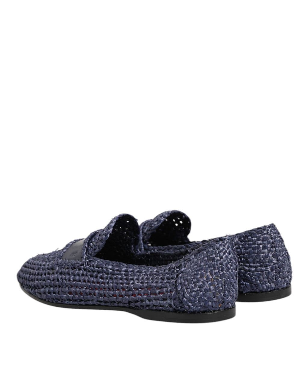 Dolce & Gabbana Blaue gewebte Leder Slipper Männer Schuhe