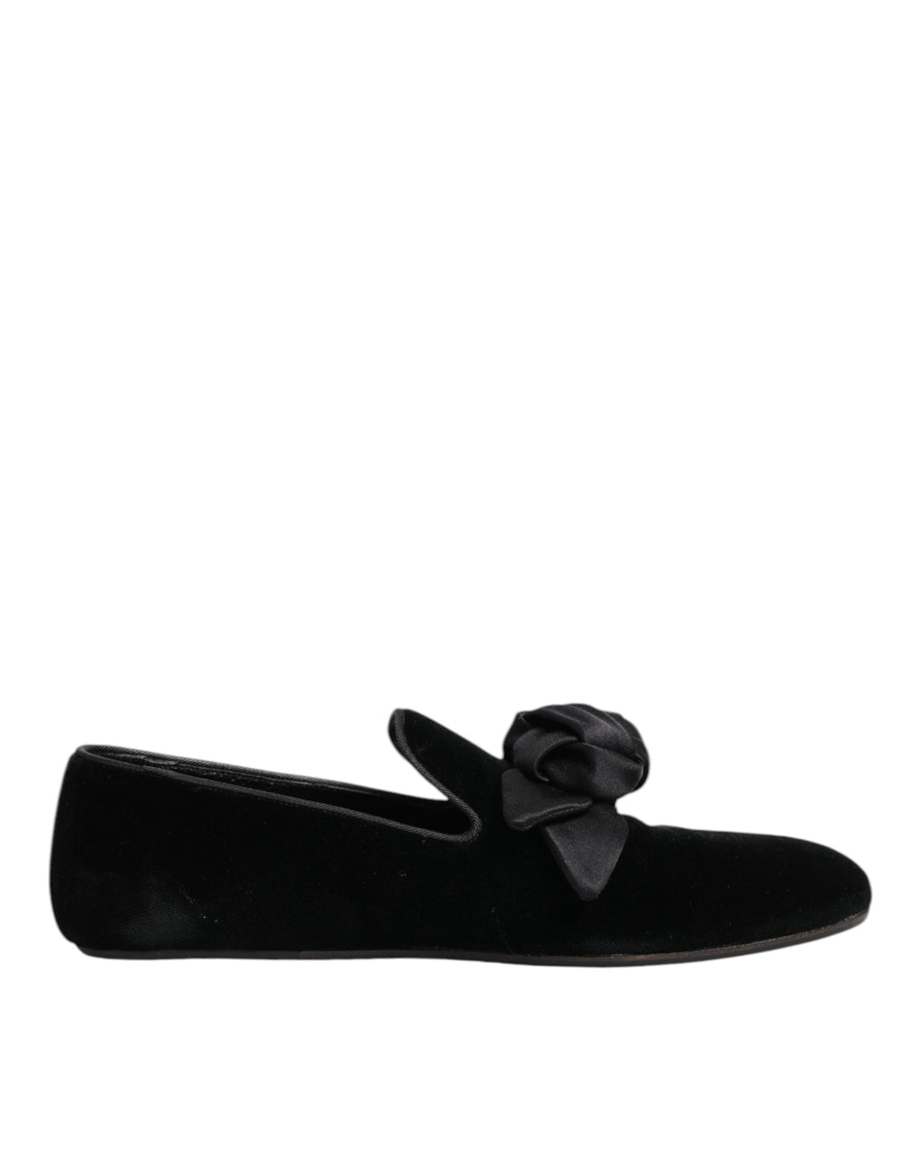 Dolce & Gabbana Schwarze Wildleder Baumwoll-Rosen-Slipper