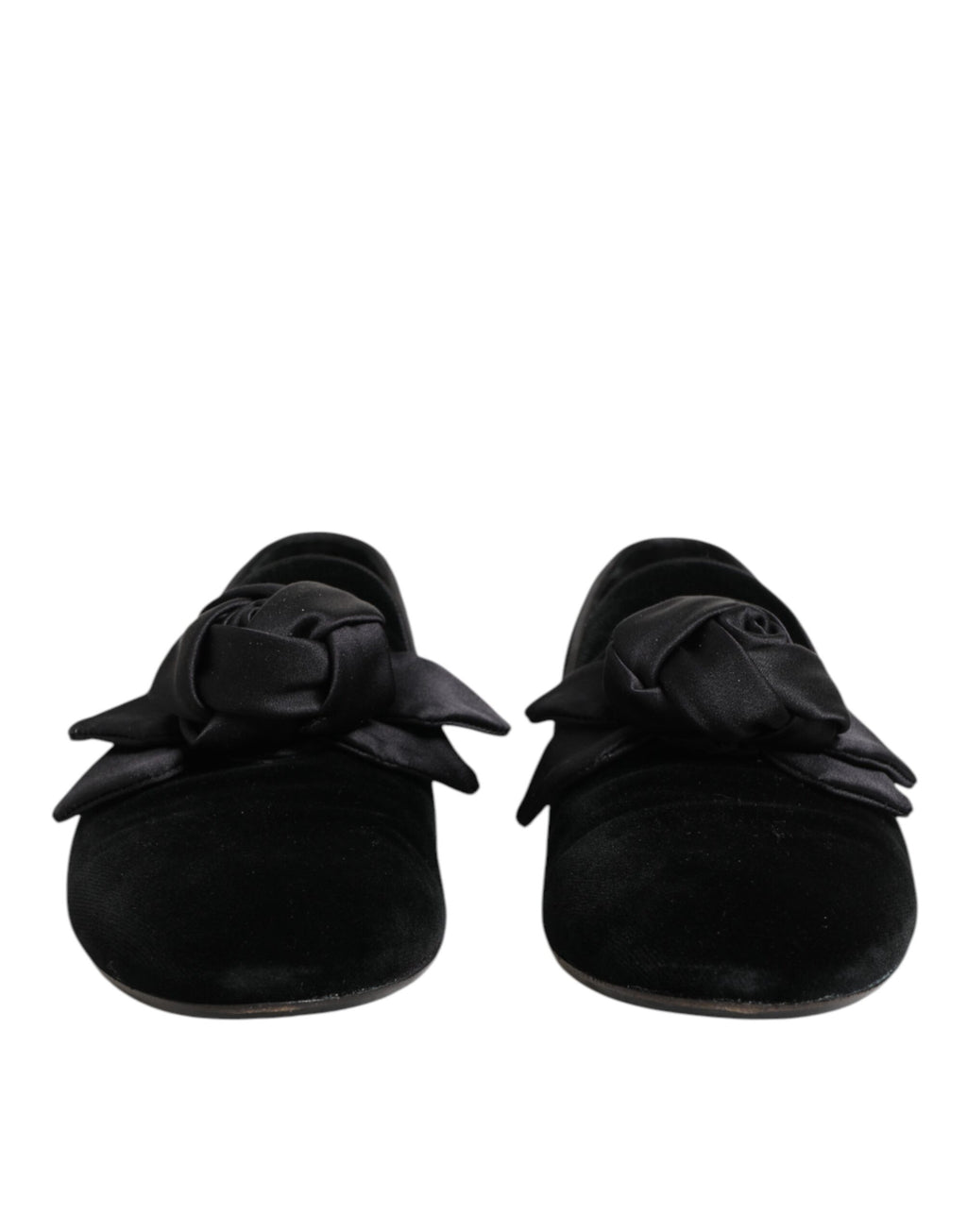 Dolce & Gabbana Schwarze Wildleder Baumwoll-Rosen-Slipper