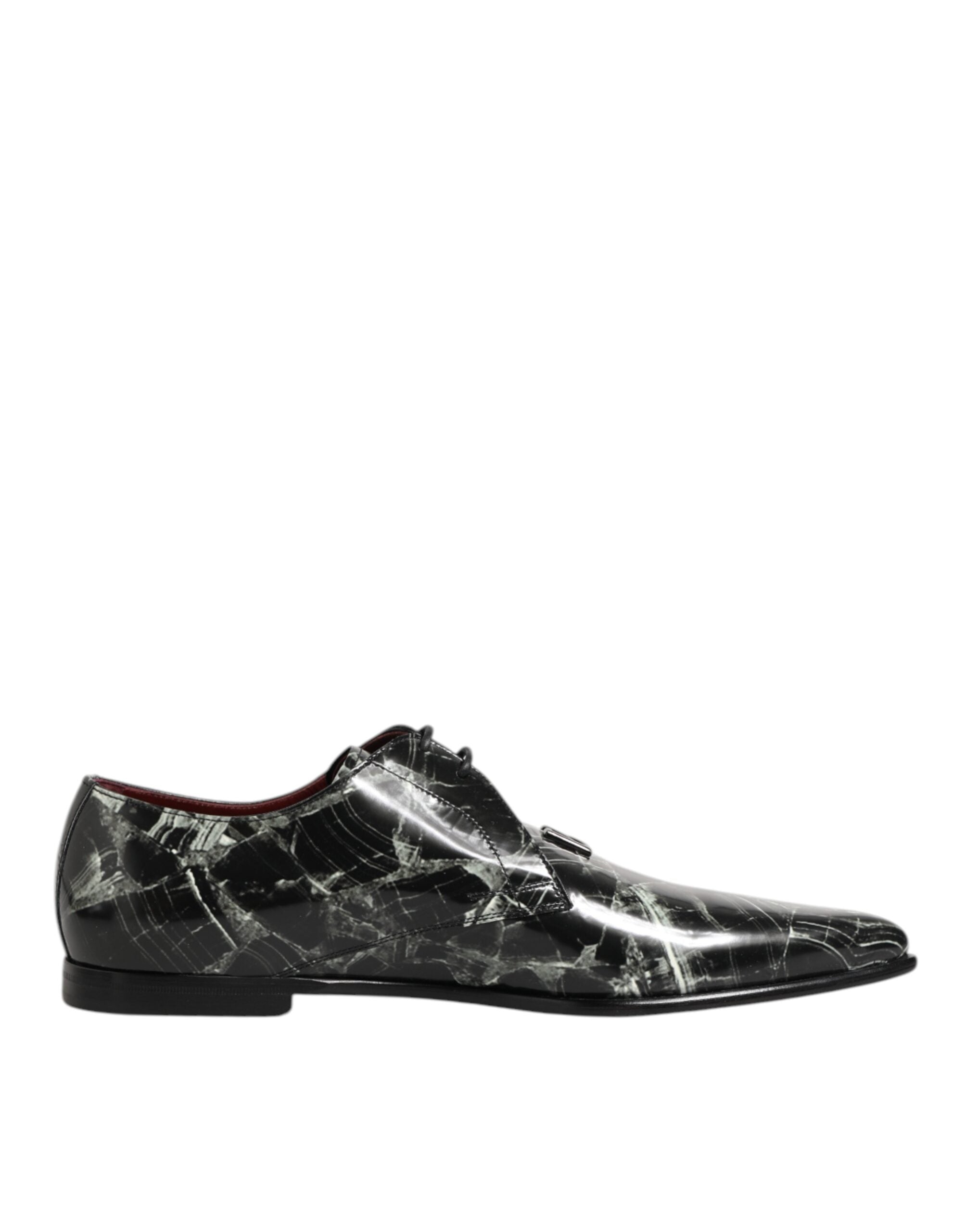 Dolce & Gabbana Marmorierte Muster Kleid Lace Up Derby Schuhe
