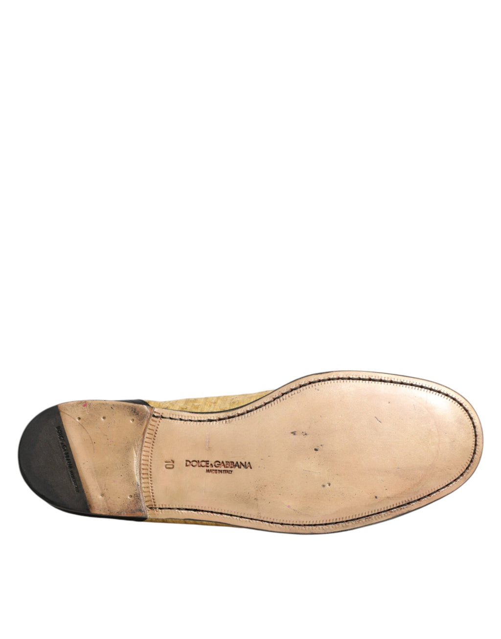 Dolce & Gabbana Gelb Schwarz Leder Slipper Schuhe