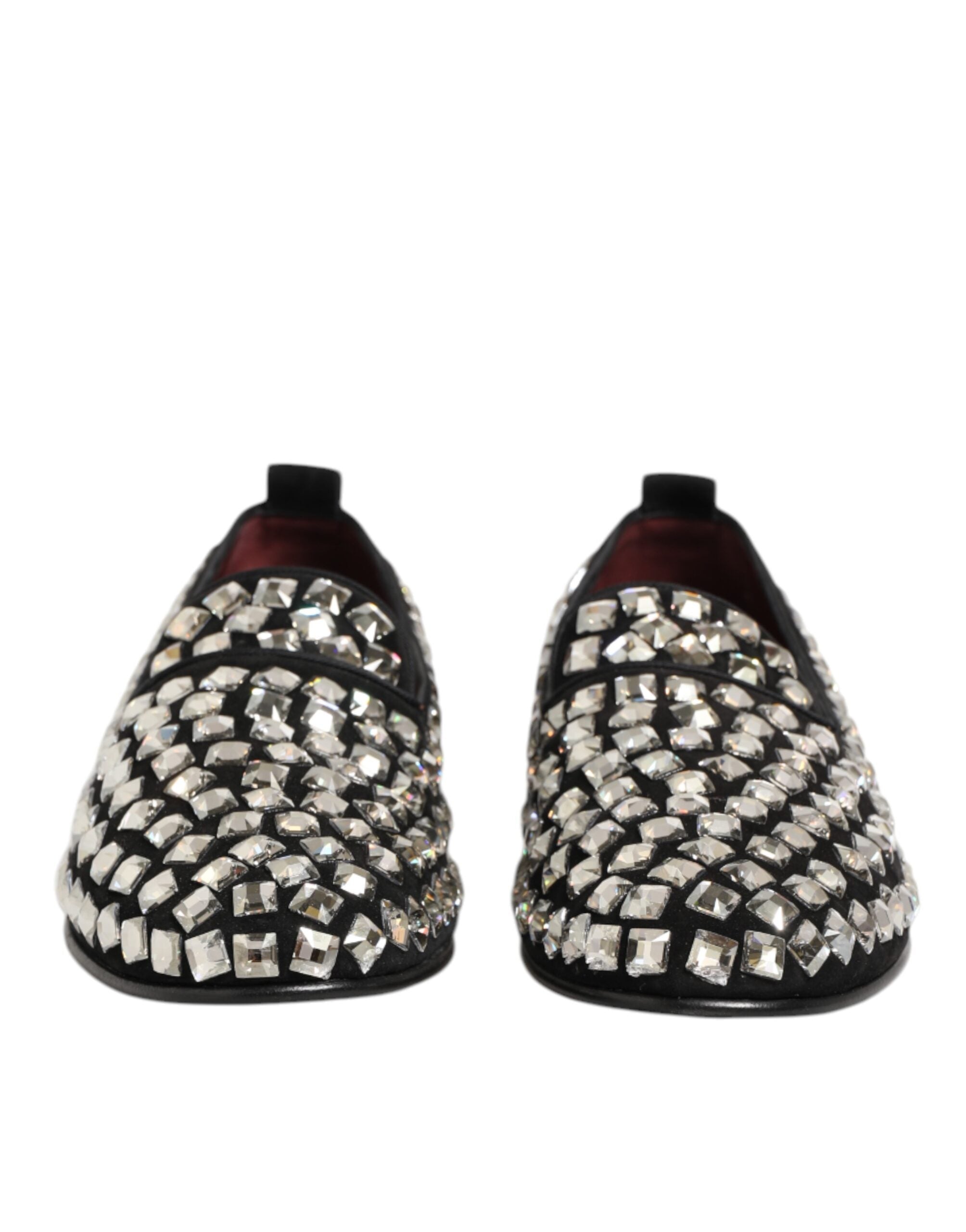 Dolce & Gabbana Schwarz Wildleder Kristalle Loafers Männer Kleid Schuhe