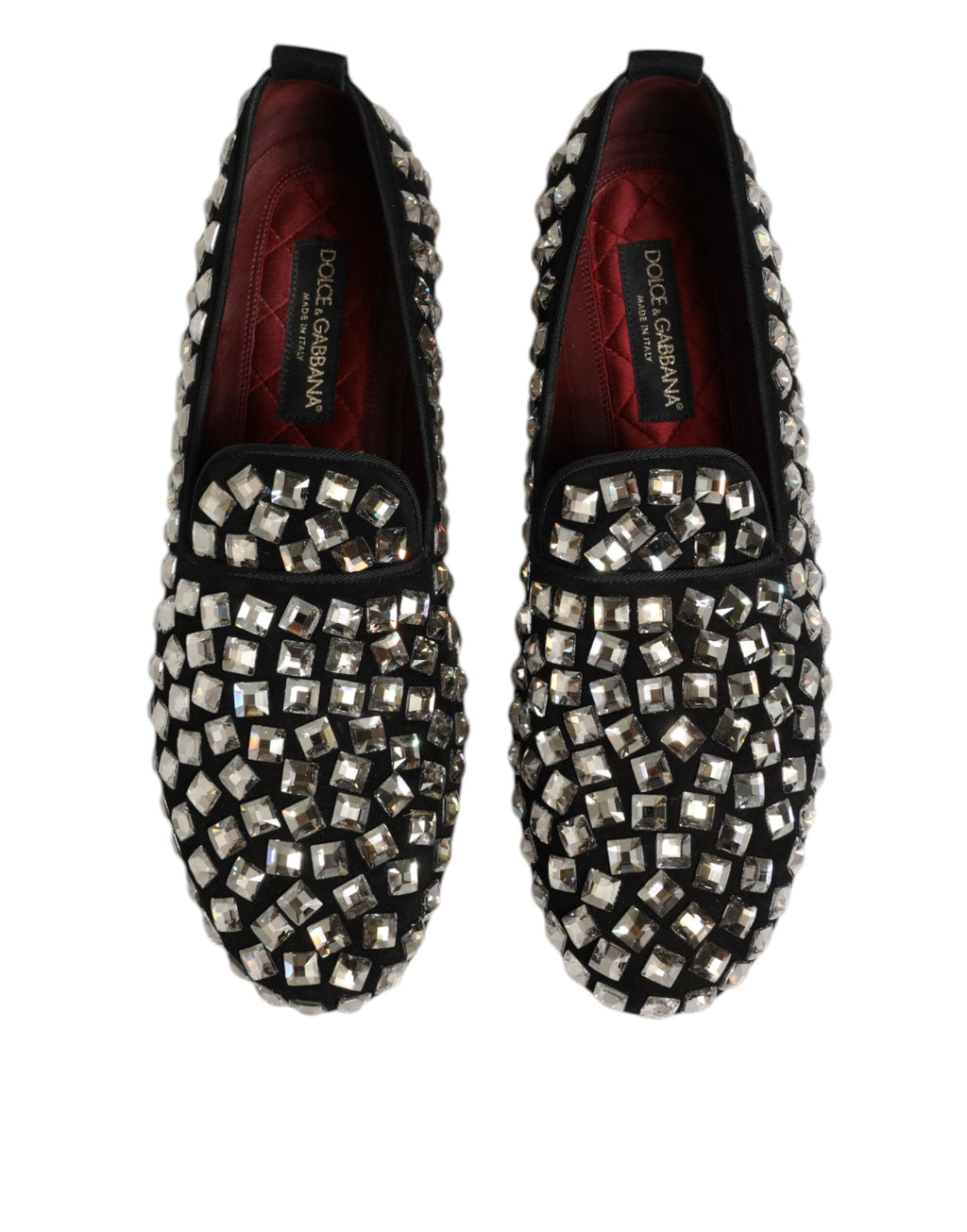 Dolce & Gabbana Schwarz Wildleder Kristalle Loafers Männer Kleid Schuhe
