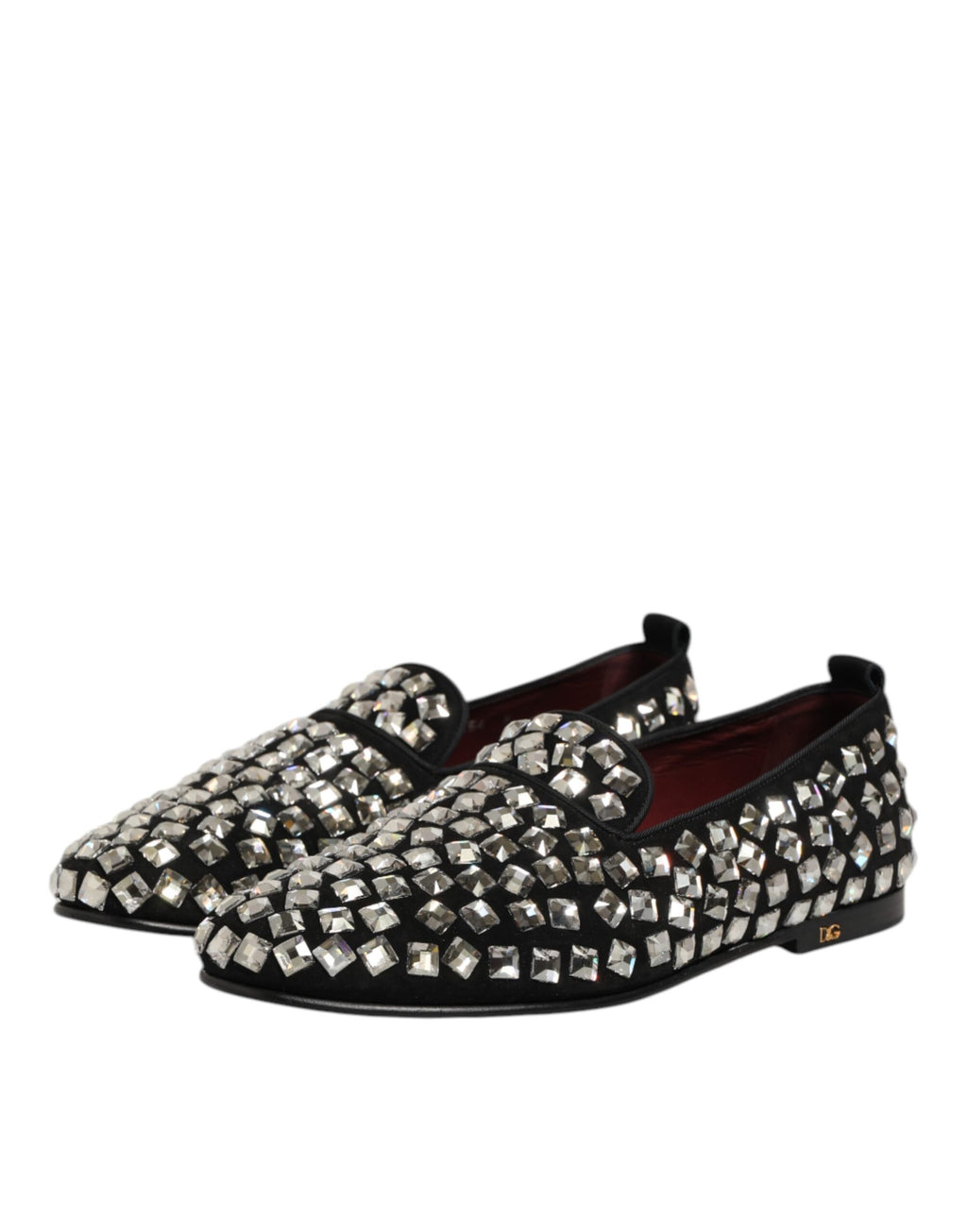 Dolce & Gabbana Schwarz Wildleder Kristalle Loafers Männer Kleid Schuhe