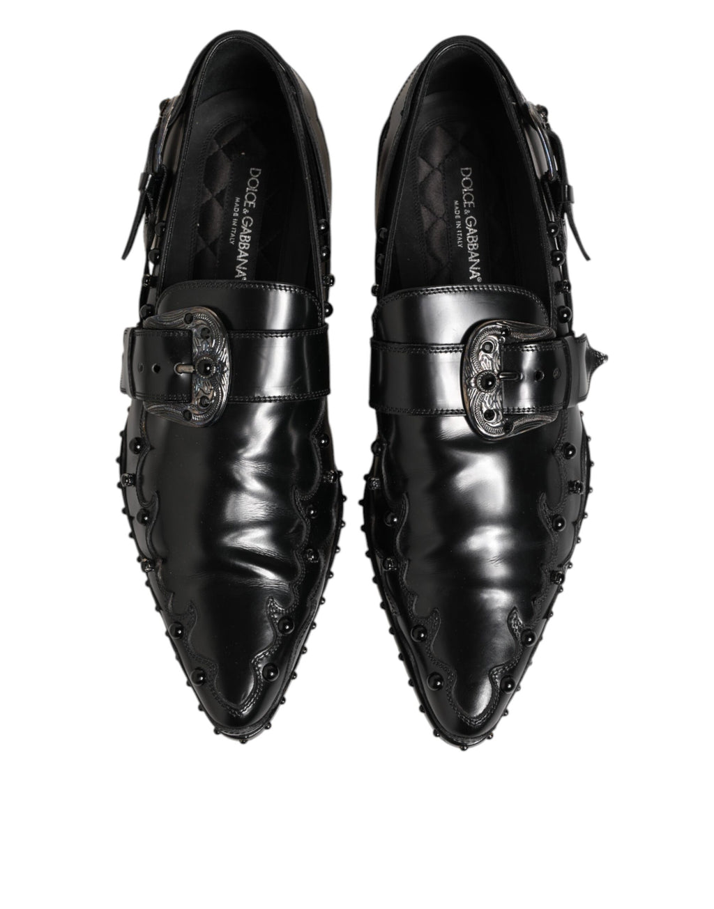 Dolce & Gabbana Schwarz verschönerte Kleid Monk Strap Schuhe