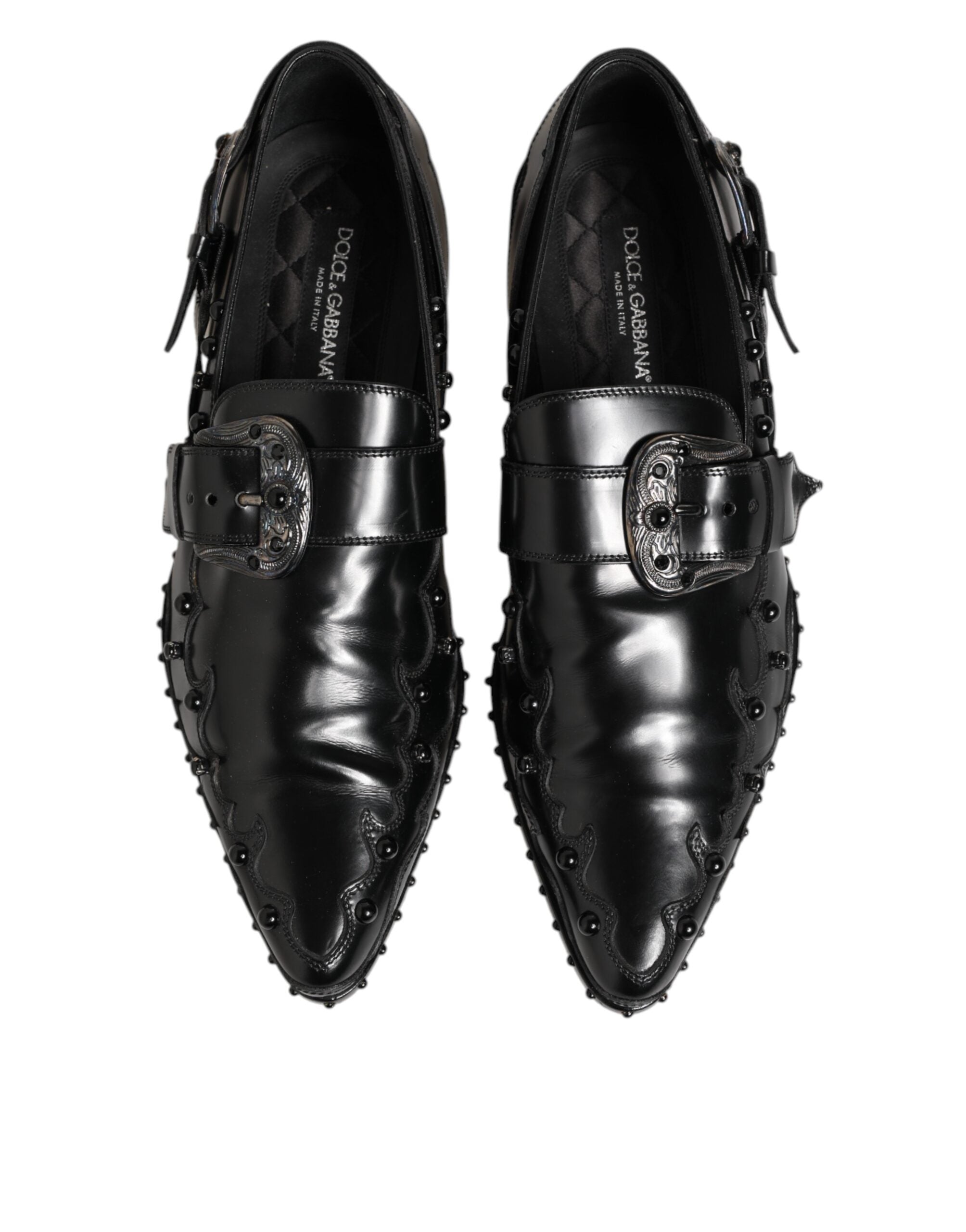 Dolce & Gabbana Schwarz verschönerte Kleid Monk Strap Schuhe