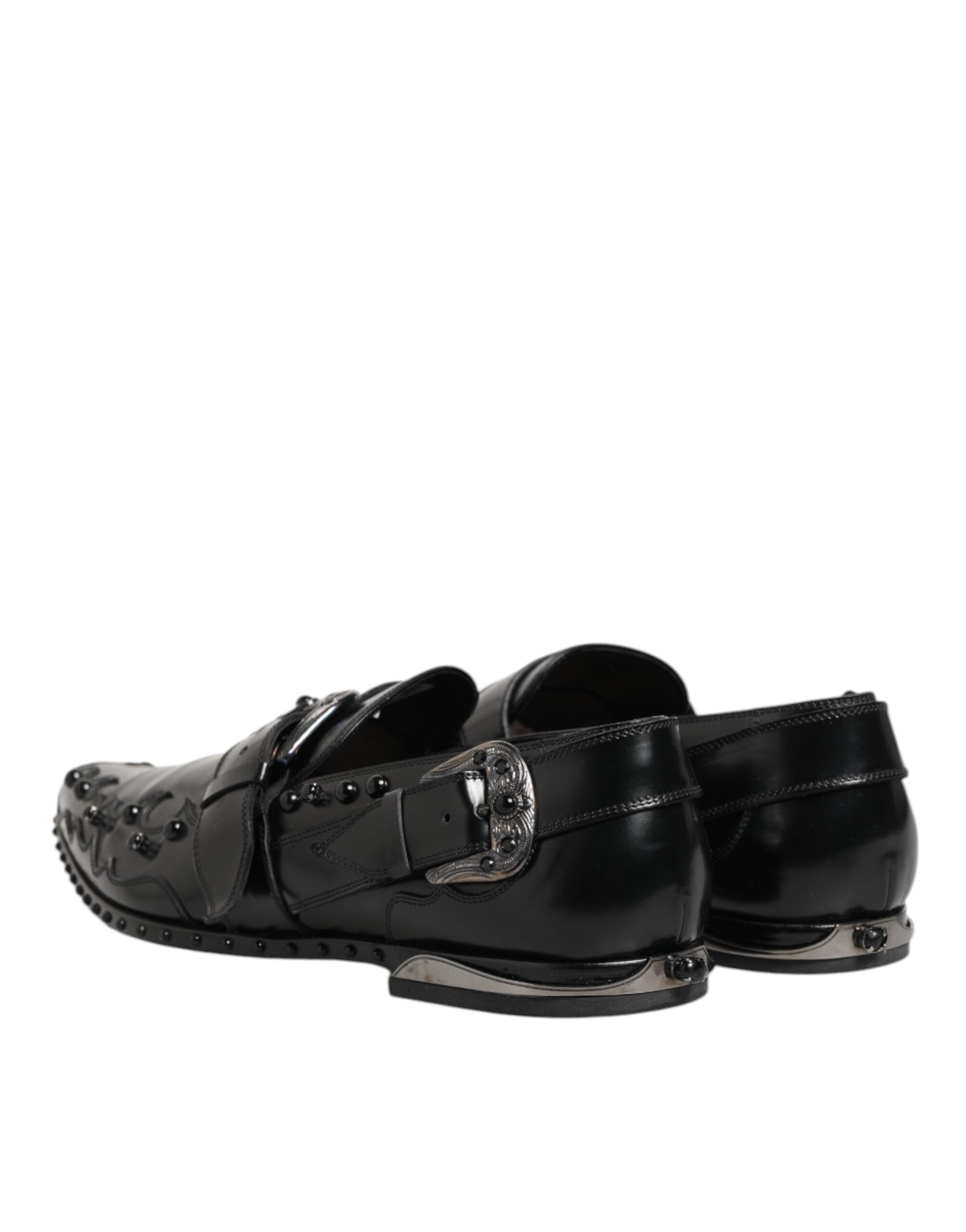 Dolce & Gabbana Schwarz verschönerte Kleid Monk Strap Schuhe