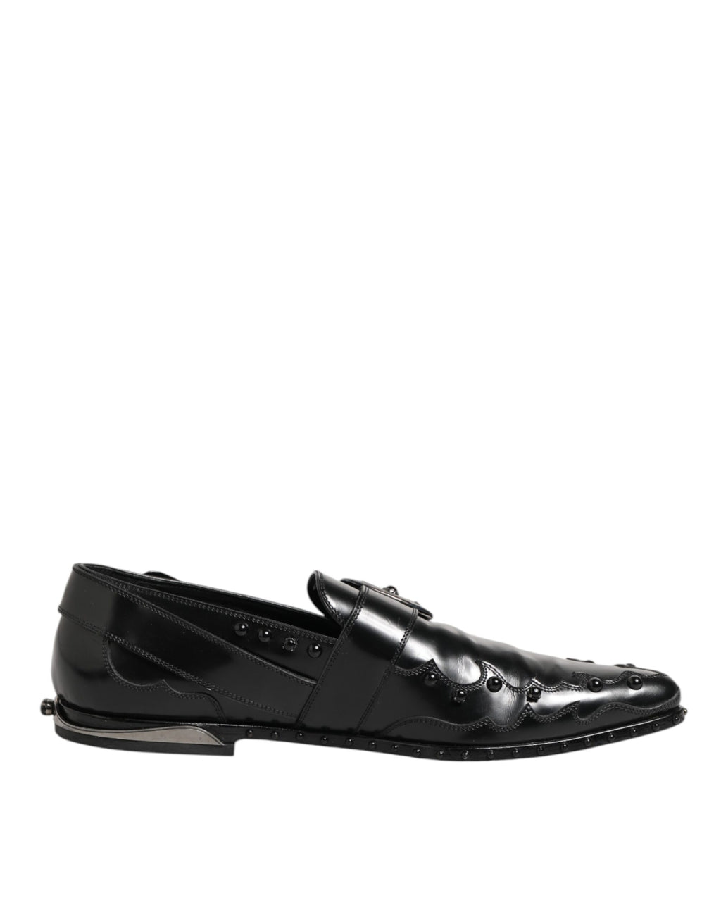 Dolce & Gabbana Schwarz verschönerte Kleid Monk Strap Schuhe