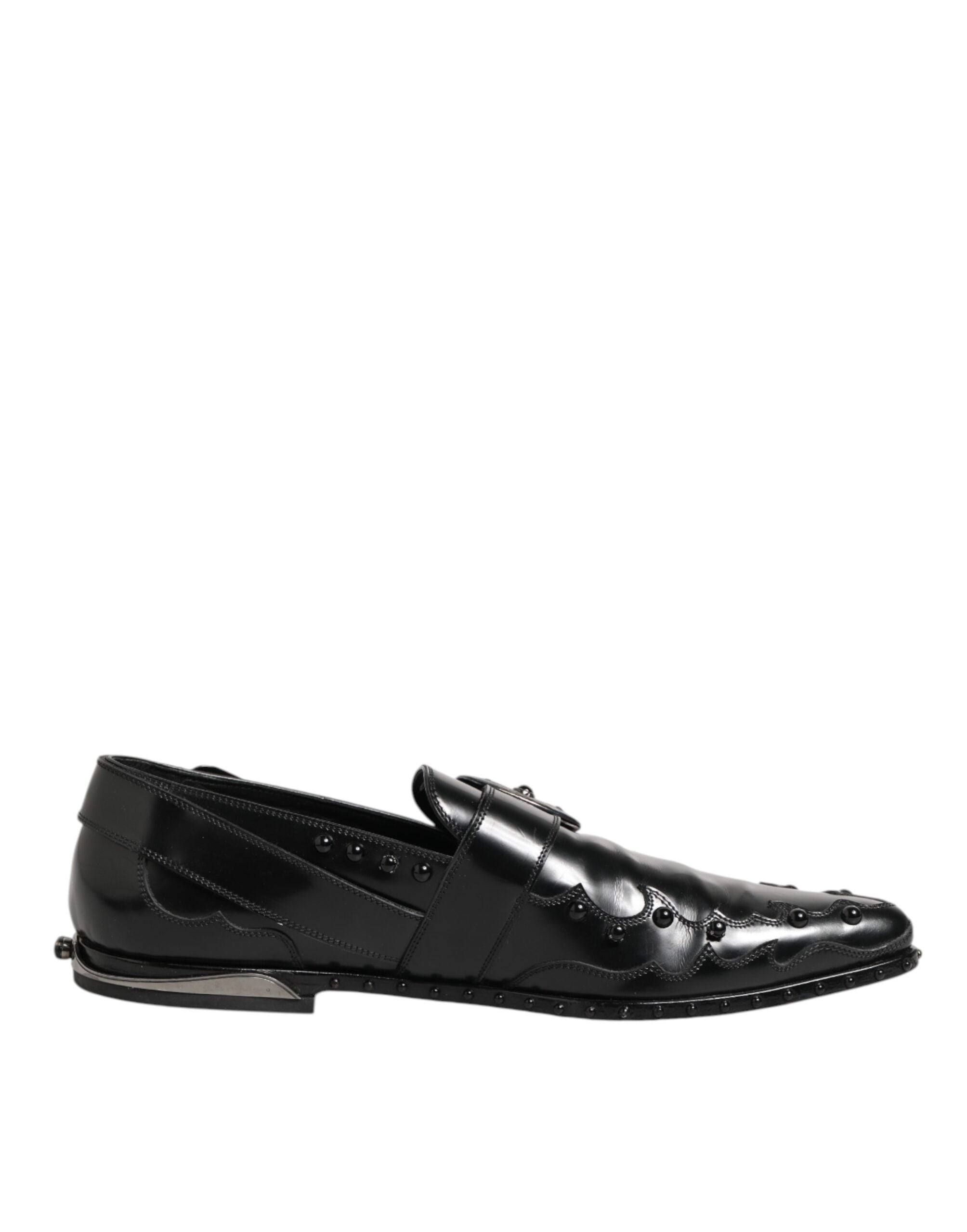 Dolce & Gabbana Schwarz verschönerte Kleid Monk Strap Schuhe