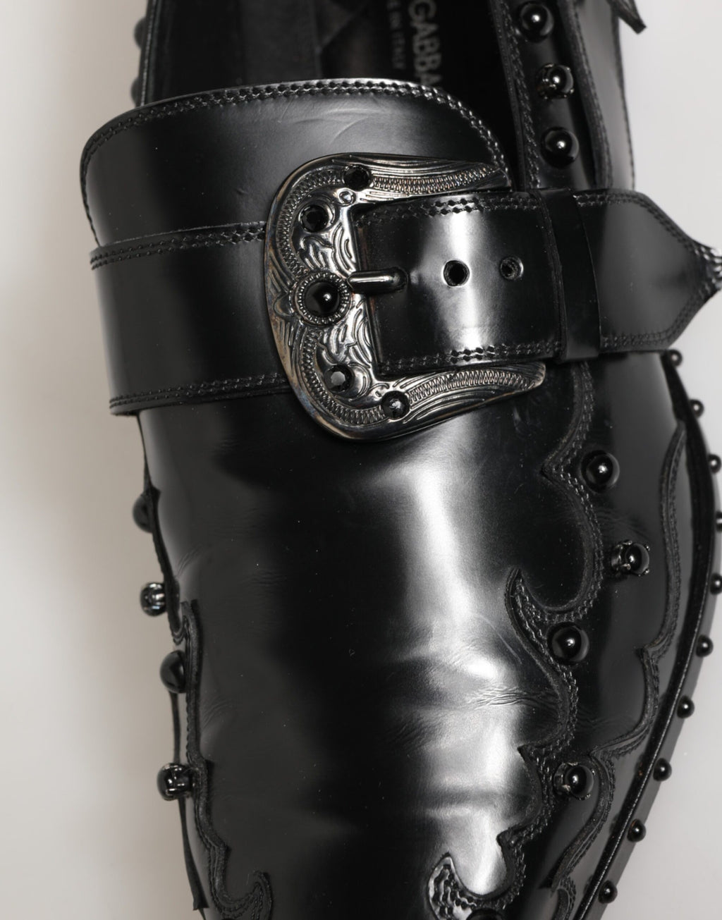 Dolce & Gabbana Schwarz verschönerte Kleid Monk Strap Schuhe