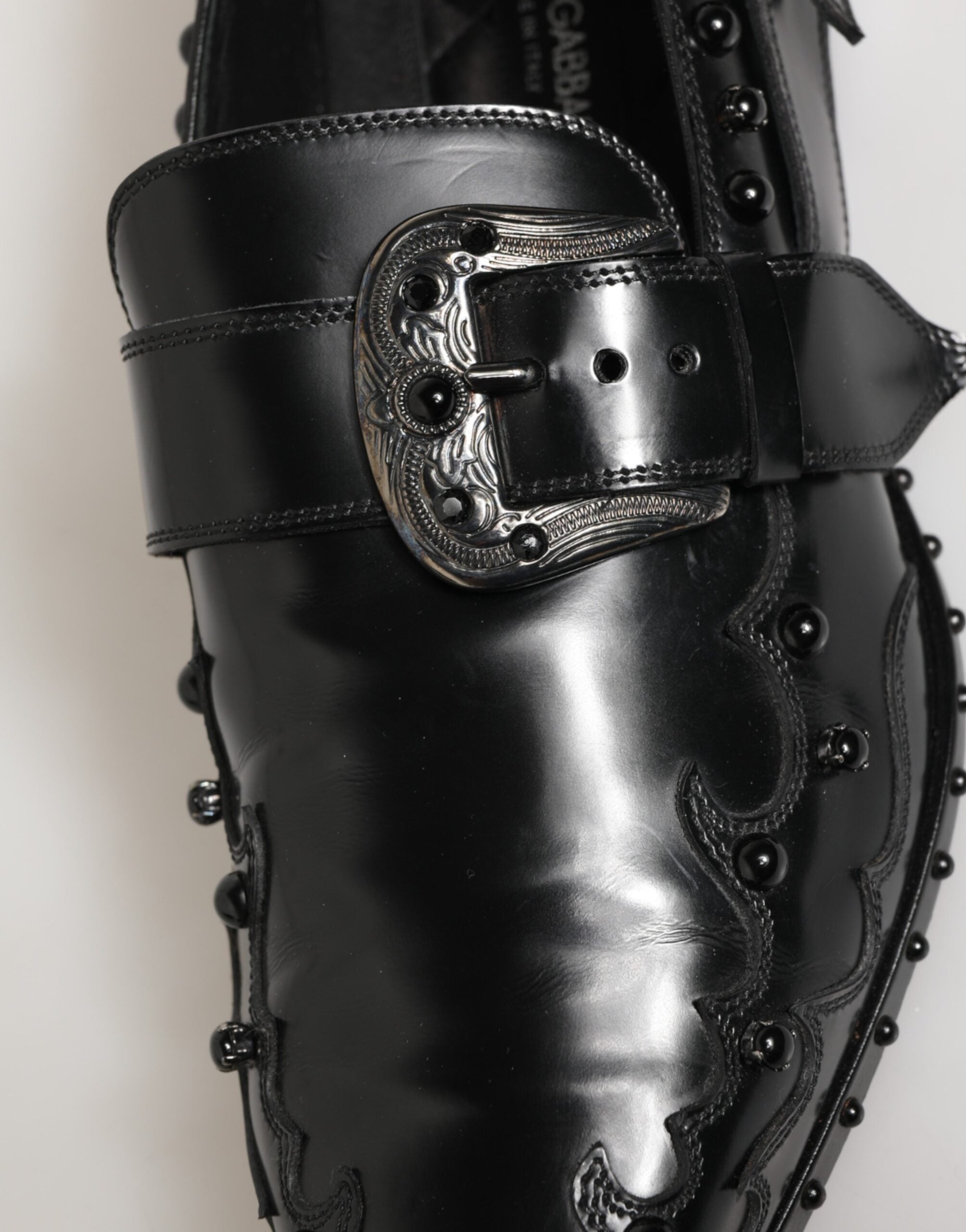 Dolce & Gabbana Schwarz verschönerte Kleid Monk Strap Schuhe