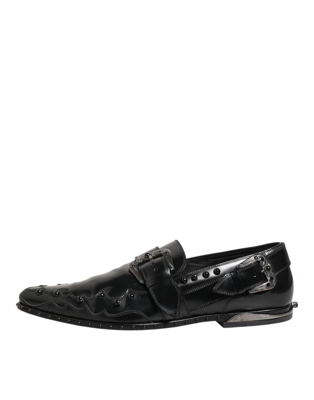 Dolce & Gabbana Schwarz verschönerte Kleid Monk Strap Schuhe