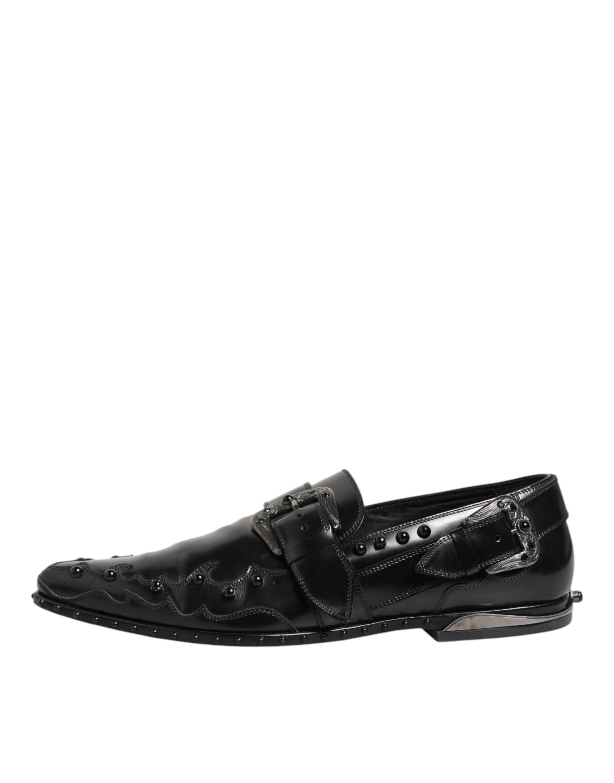 Dolce & Gabbana Schwarz verschönerte Kleid Monk Strap Schuhe