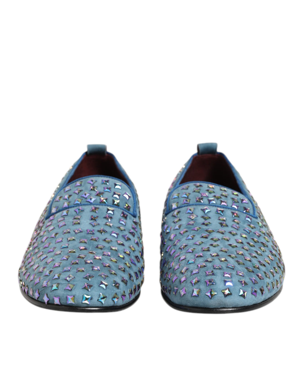 Dolce & Gabbana Blau Wildleder Nieten Kleid Männer Loafers Schuhe