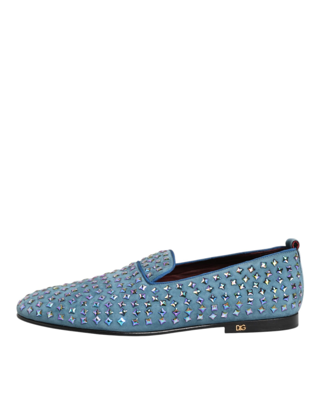 Dolce & Gabbana Blau Wildleder Nieten Kleid Männer Loafers Schuhe