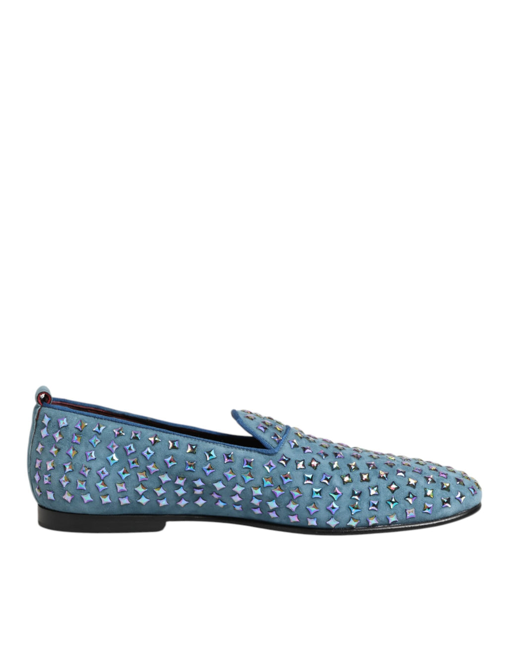 Dolce & Gabbana Blau Wildleder Nieten Kleid Männer Loafers Schuhe