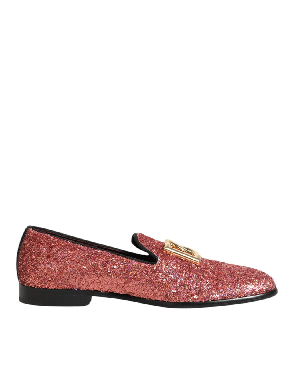 Dolce & Gabbana Rosa Pailletten Loafers Formal Kleid Männer Schuhe