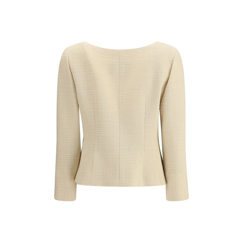 Valentino Kurze Jacke aus einfarbigem Woll-Tweed