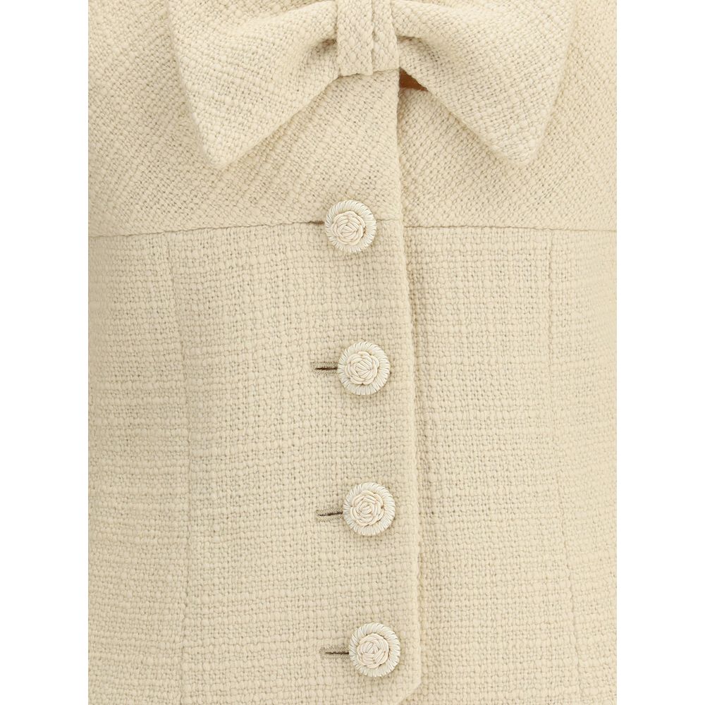 Valentino Kurze Jacke aus einfarbigem Woll-Tweed