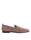 Dolce & Gabbana Pink Suede Crystals Loafers Men Dress Shoes