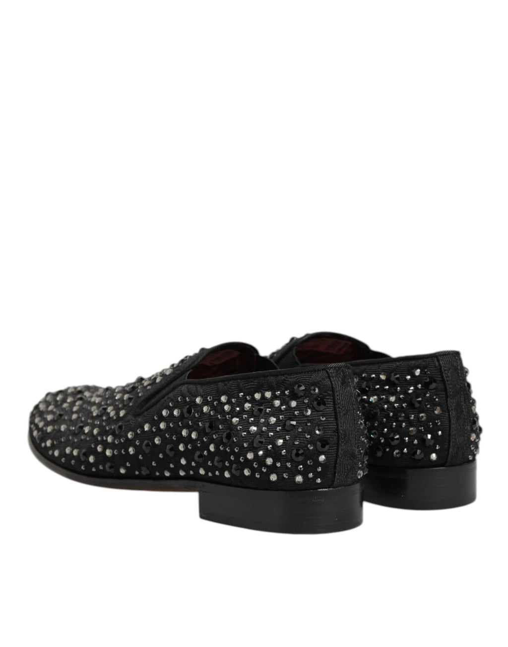 Dolce & Gabbana Schwarze kristallverzierte Loafer-Schuhe aus Wildleder