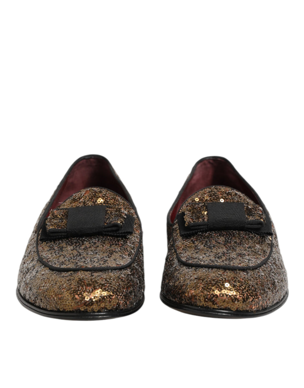 Dolce & Gabbana Gold Pailletten Slip-On Slipper Herren Anzugschuhe