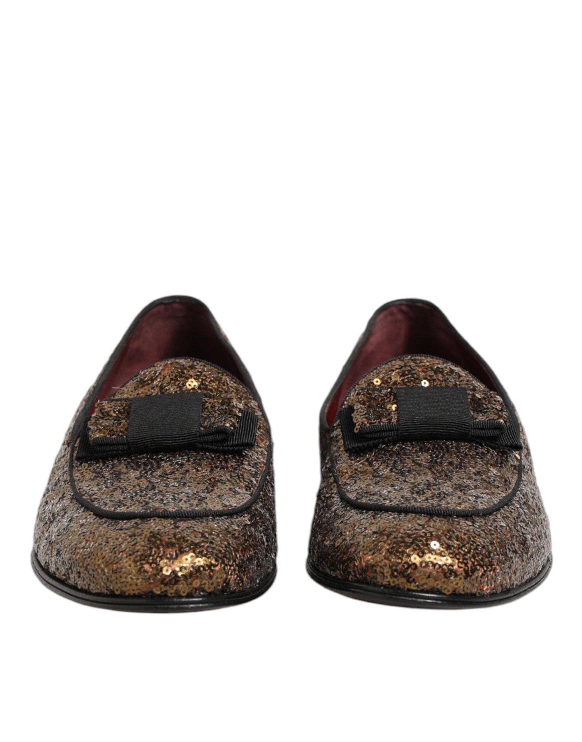 Dolce & Gabbana Gold Pailletten Slip-On Slipper Herren Anzugschuhe