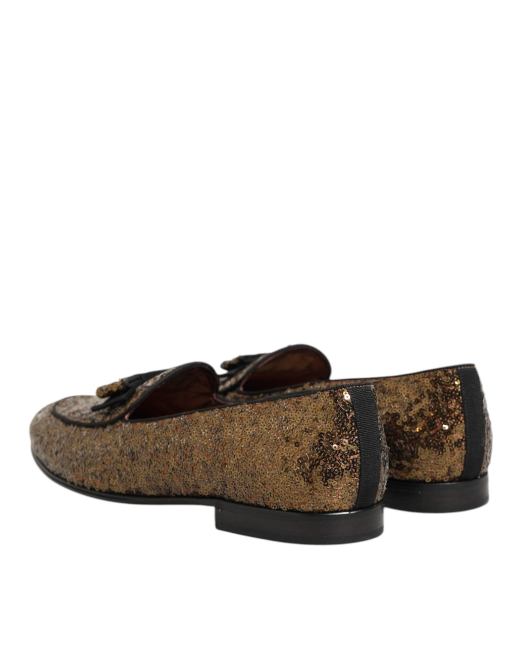 Dolce & Gabbana Gold Pailletten Slip-On Slipper Herren Anzugschuhe