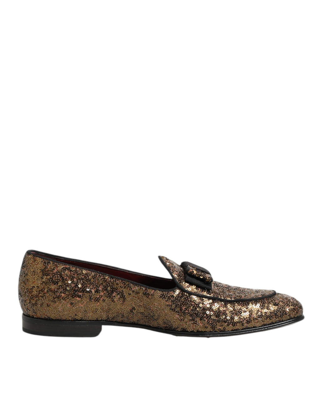 Dolce & Gabbana Gold Pailletten Slip-On Slipper Herren Anzugschuhe