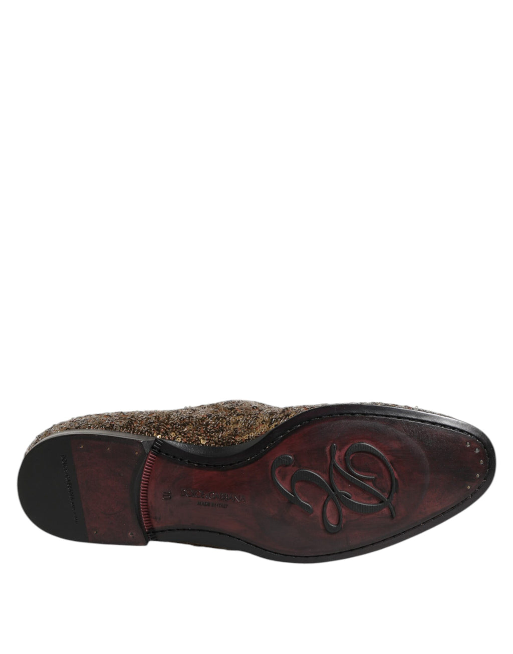 Dolce & Gabbana Gold Pailletten Slip-On Slipper Herren Anzugschuhe