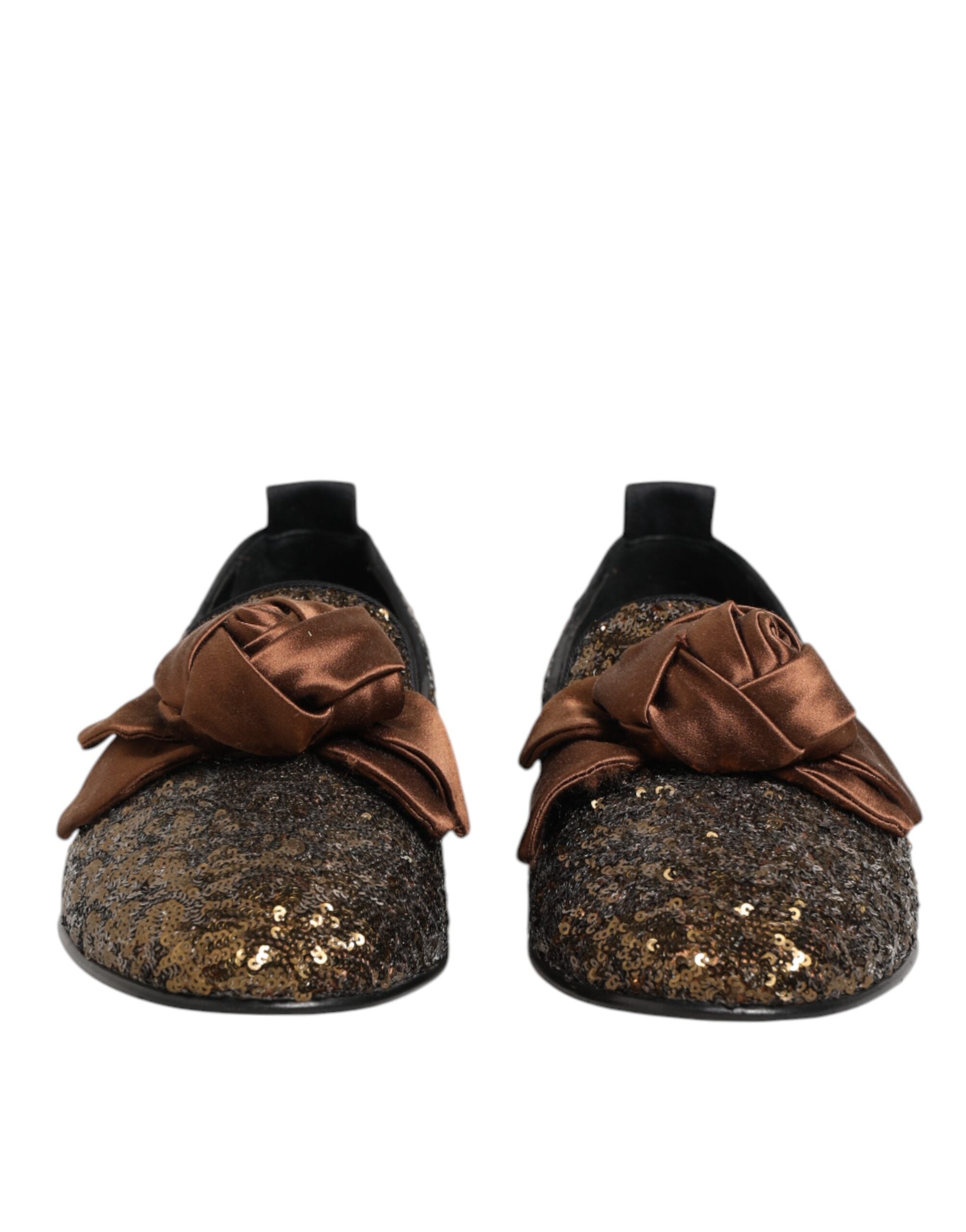 Dolce & Gabbana Gold Pailletten Slip On Loafers Männer Kleid Schuhe