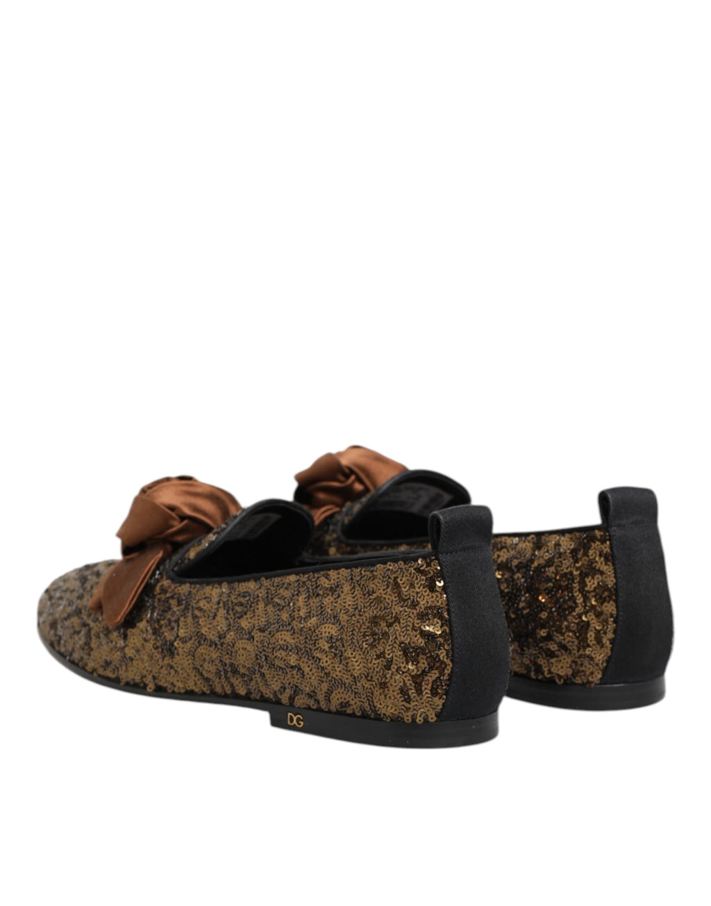 Dolce & Gabbana Gold Pailletten Slip On Loafers Männer Kleid Schuhe