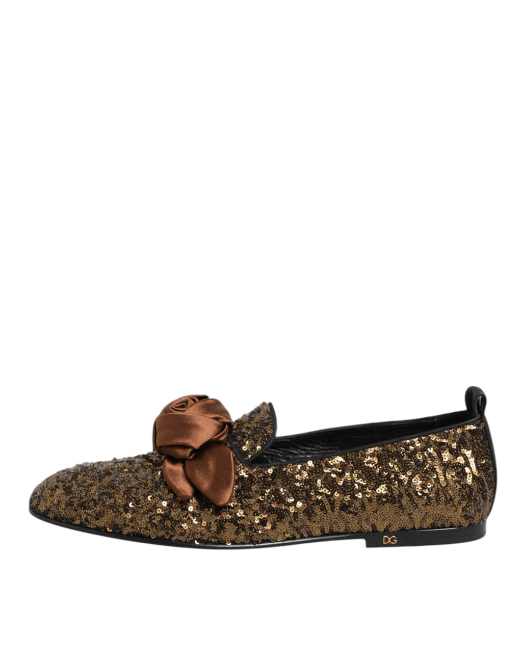 Dolce & Gabbana Gold Pailletten Slip On Loafers Männer Kleid Schuhe