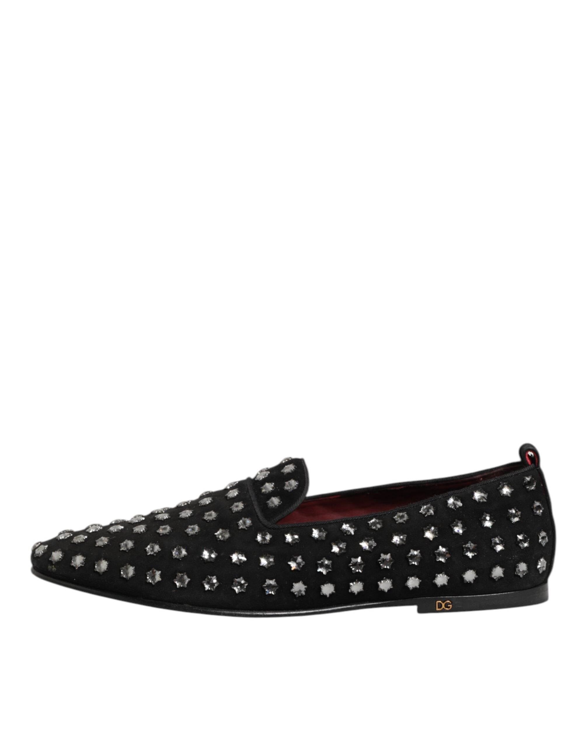Dolce & Gabbana Schwarze kristallverzierte Loafers Kleid Schuhe