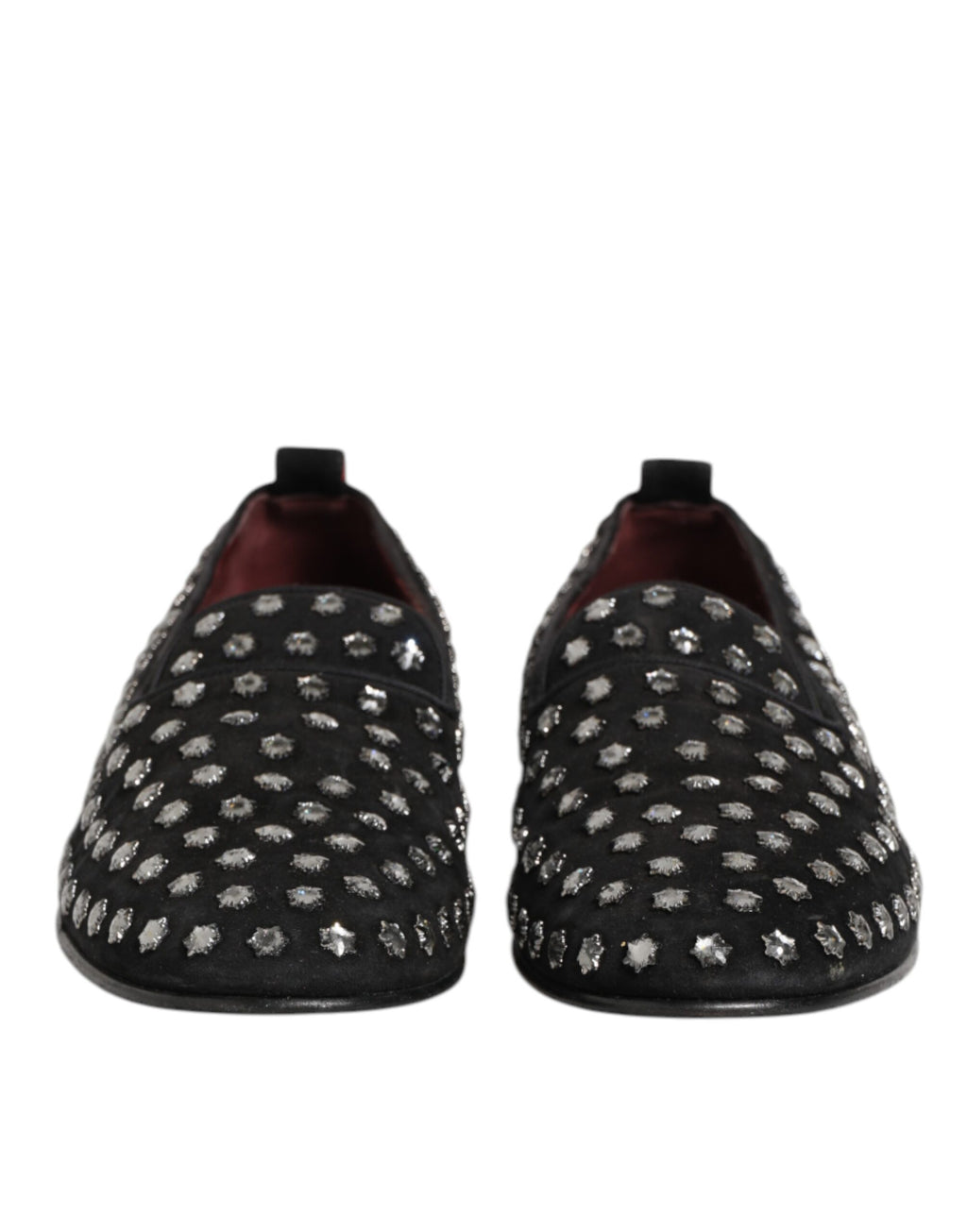 Dolce & Gabbana Schwarze kristallverzierte Loafers Kleid Schuhe