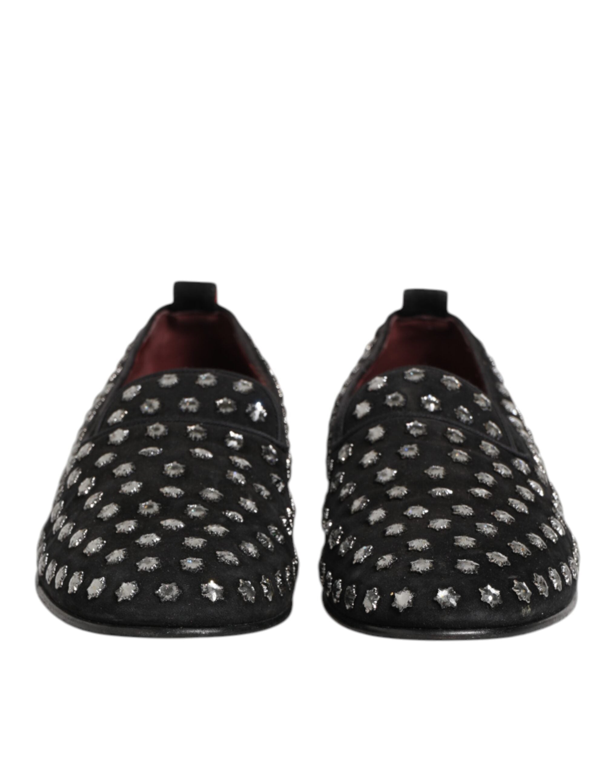 Dolce & Gabbana Schwarze kristallverzierte Loafers Kleid Schuhe