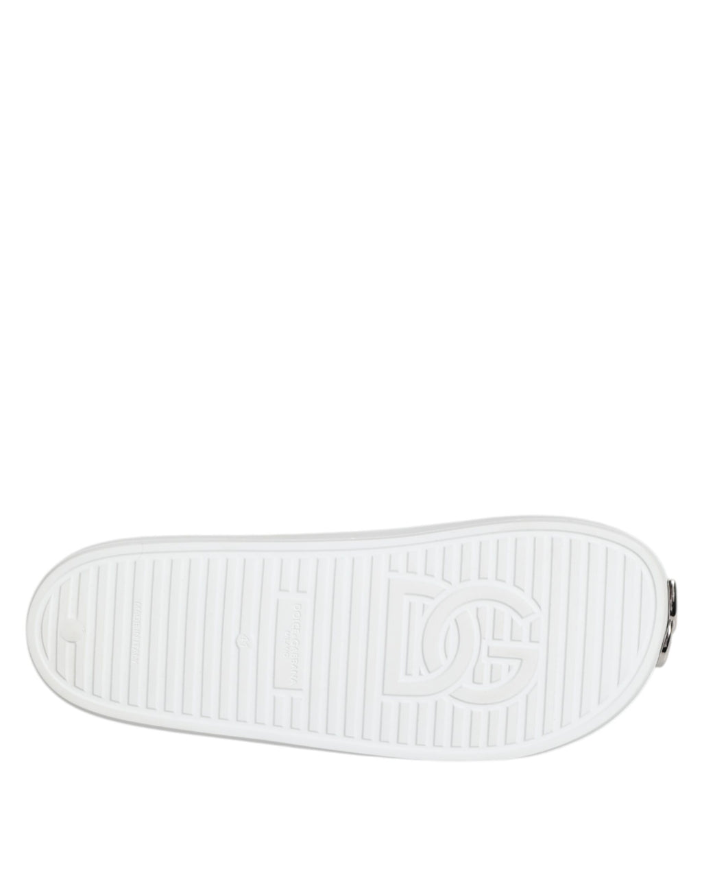 Dolce & Gabbana Weiße Logo-Rutschsandalen Männer Strandbekleidung Schuhe