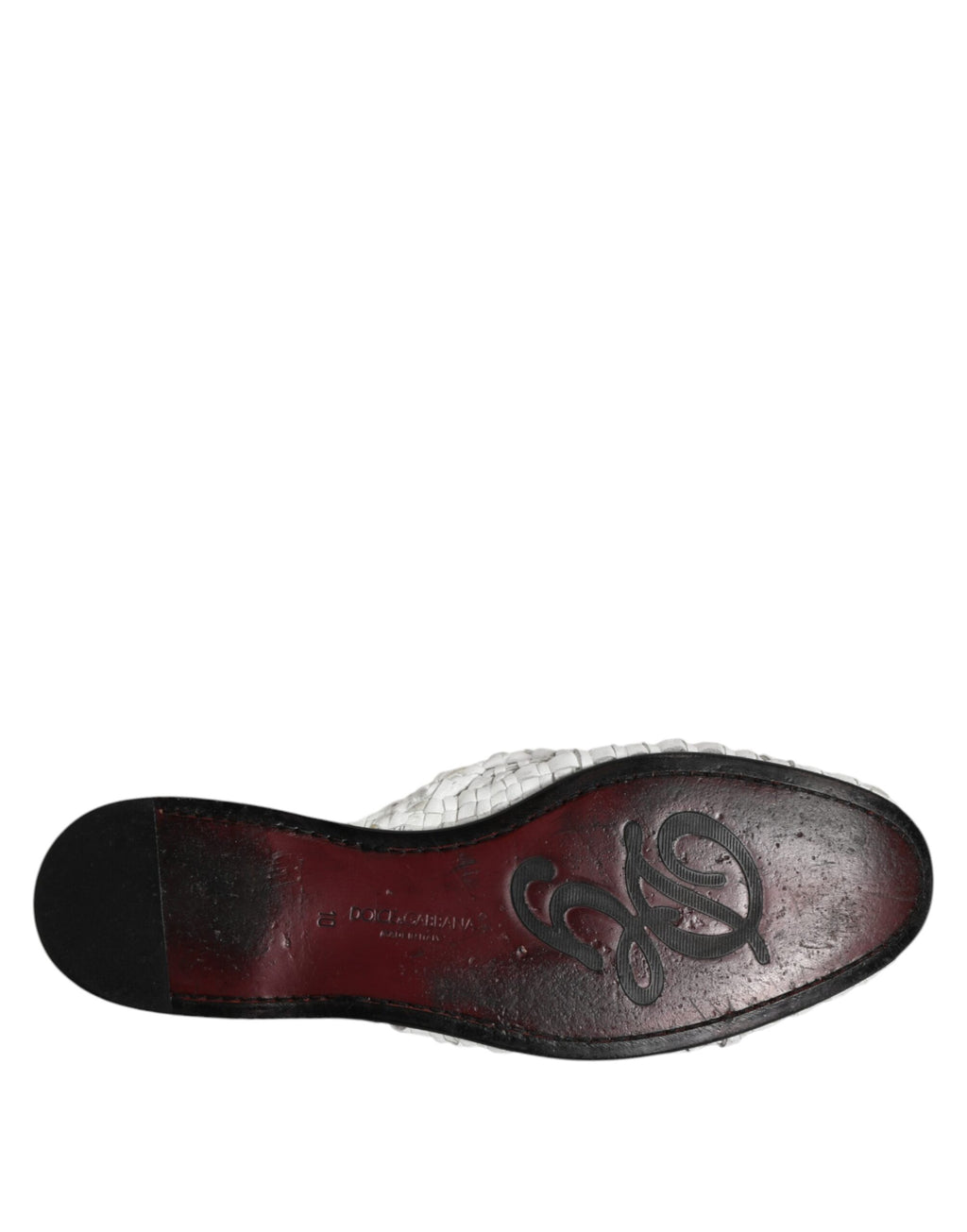 Dolce & Gabbana Weiße gewebte Pantoletten MULES Herren Sandalen Schuhe