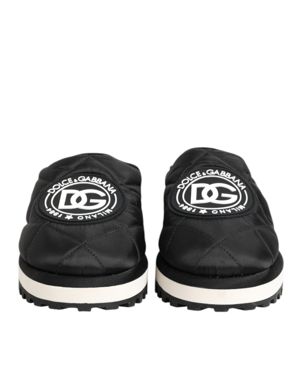 Dolce & Gabbana Schwarz Nylon Low Top Slip On Sneaker Schuhe