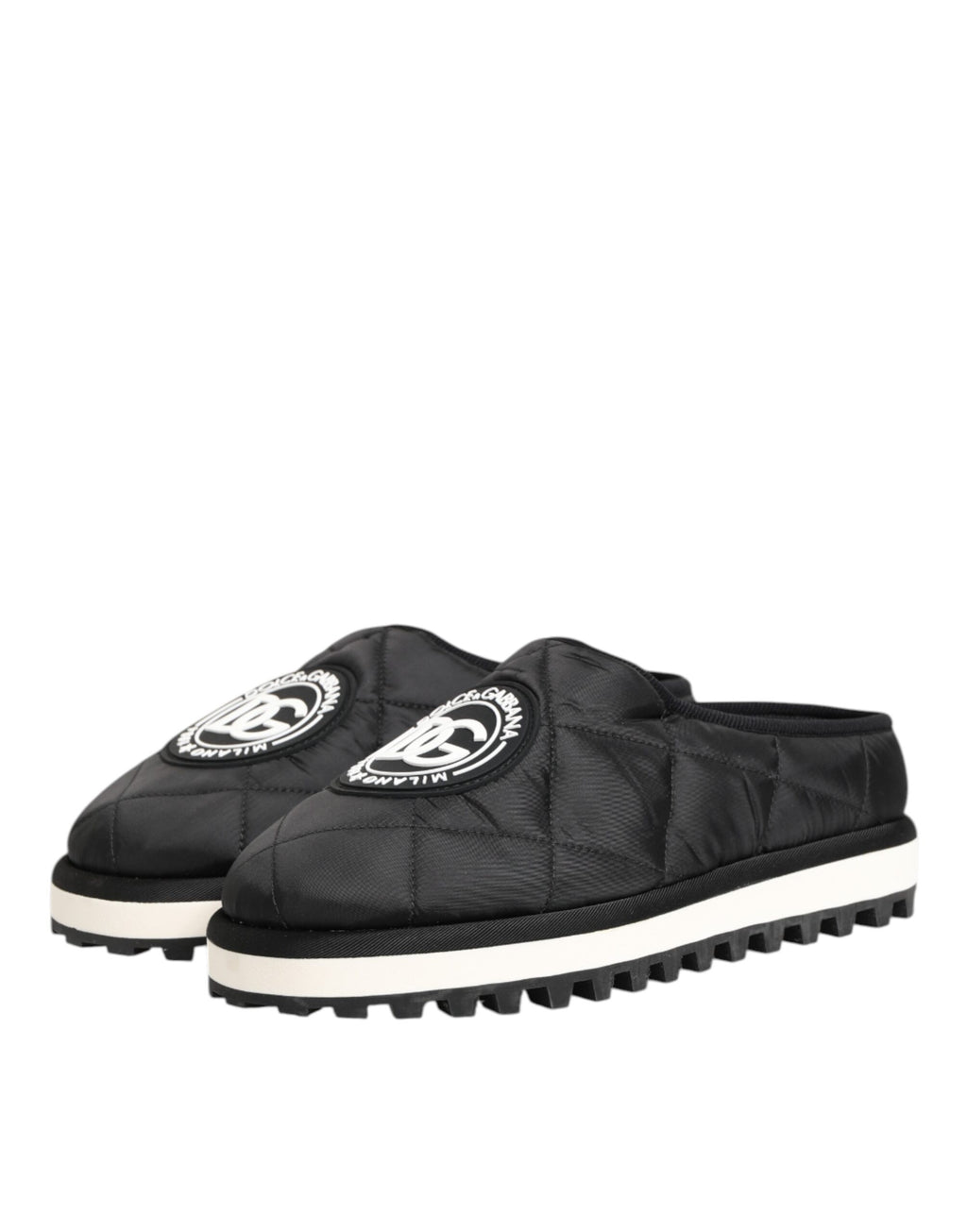 Dolce & Gabbana Schwarz Nylon Low Top Slip On Sneaker Schuhe